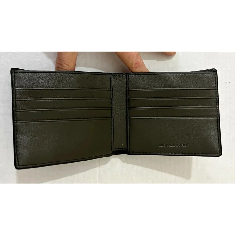 New Michael Kors Cooper Men's Billfold Wallet Olive / Army Green multi